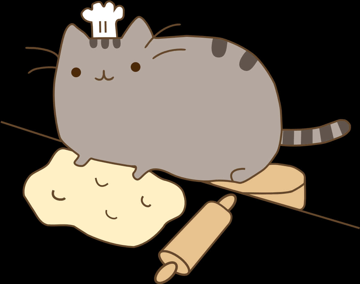 Pusheen Chef Baking Dough