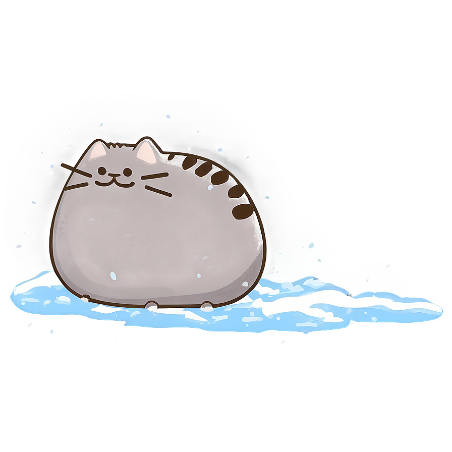 Pusheen Playing In Snow Png 94