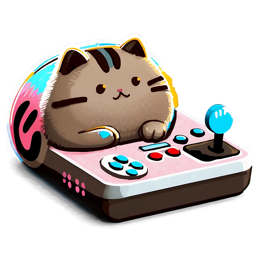 Pusheen Playing Video Games Png 06112024