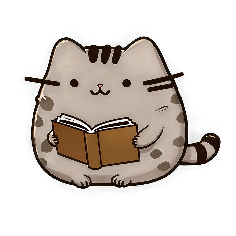 Pusheen Reading Book Png Htd