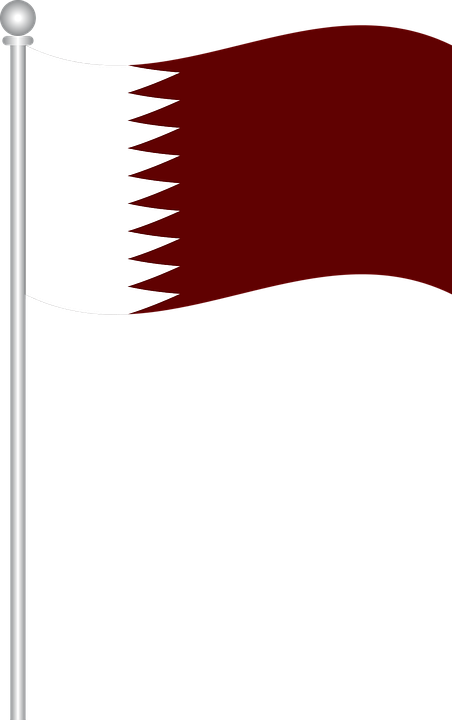 Qatar National Flag Waving