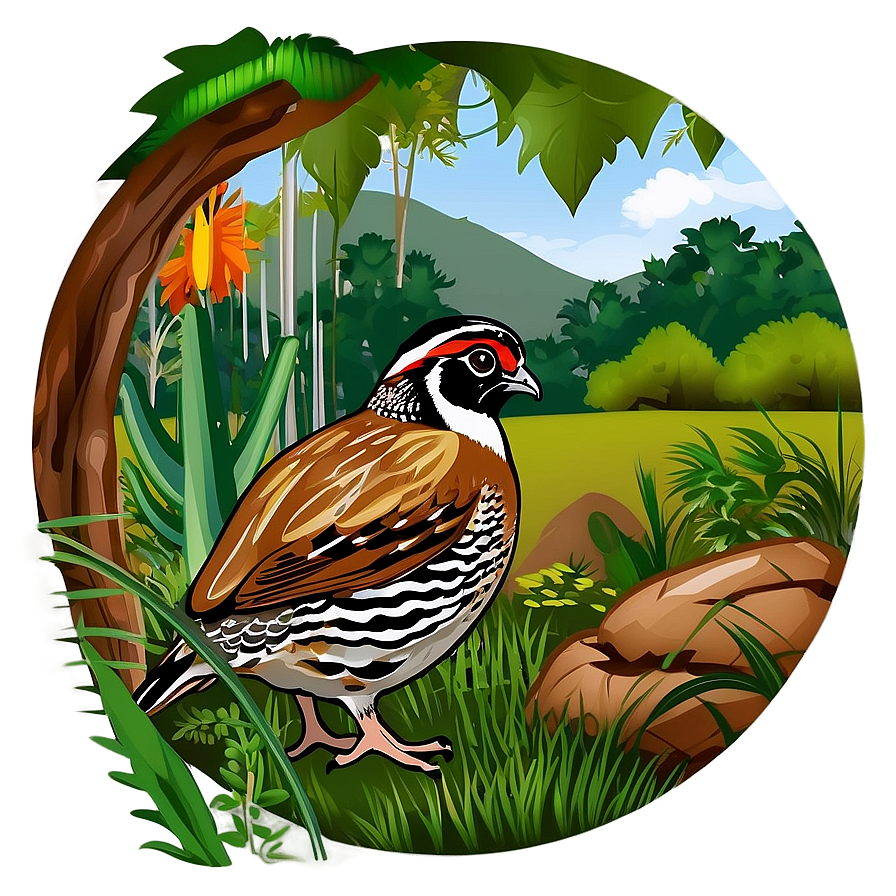 Quail In Nature Scene Png Qcc18