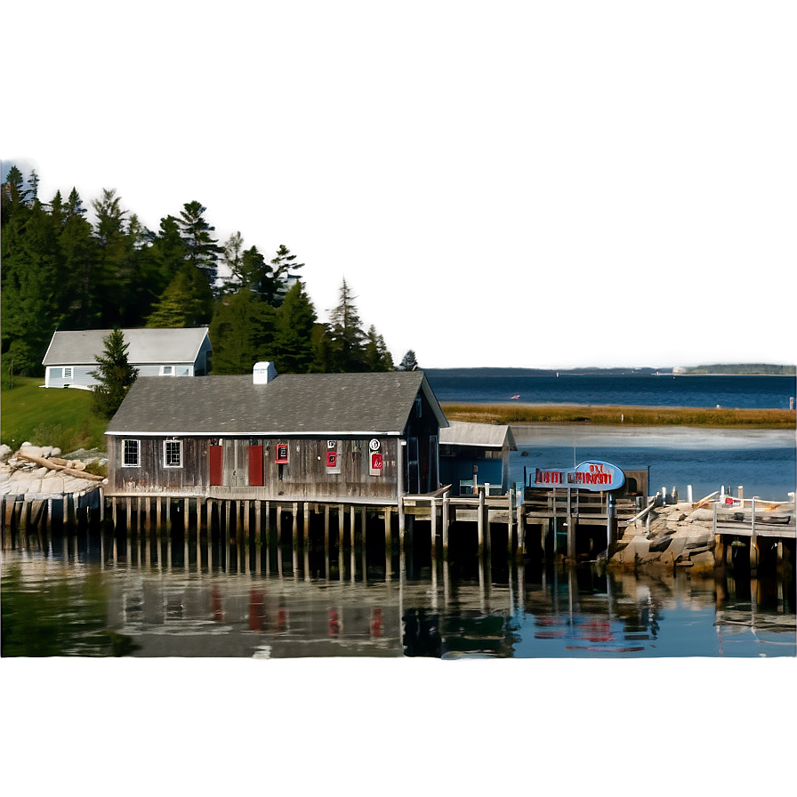 Quaint Maine Fishing Harbor Png 93