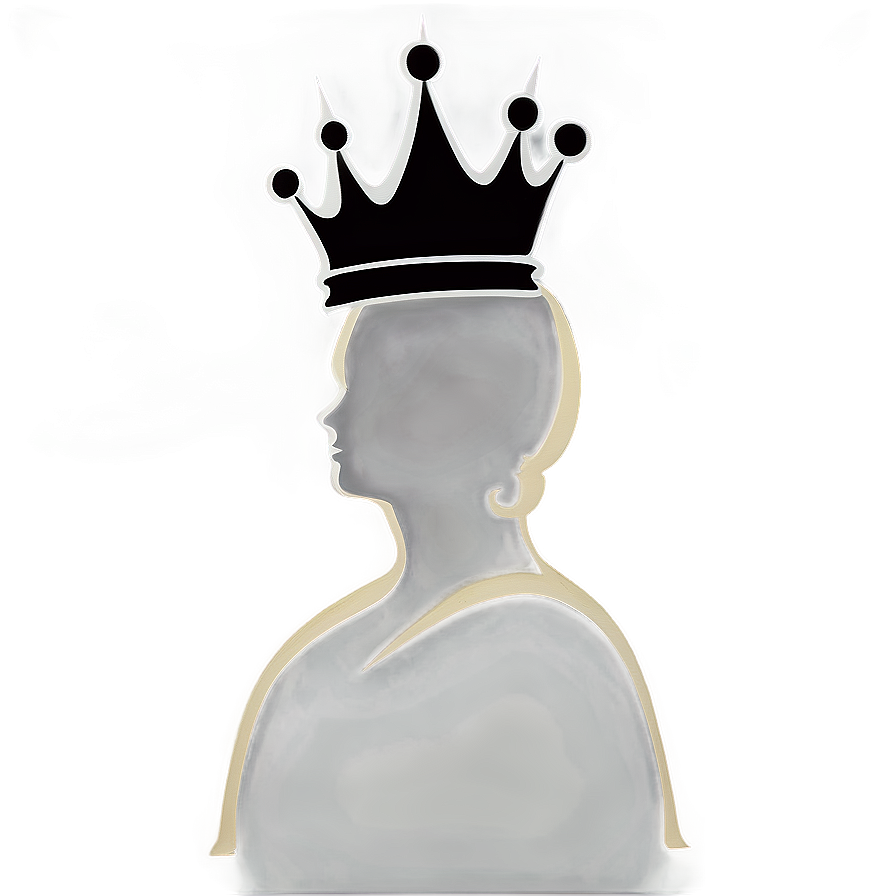 Queen Crown Style Silhouette Png 06292024