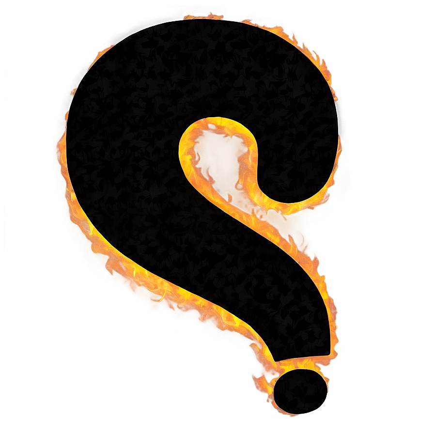 Question Mark In Fire Png Equ51