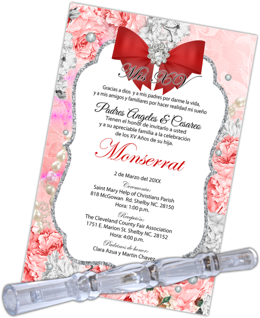 Quinceanera Invitation Card Monserrat