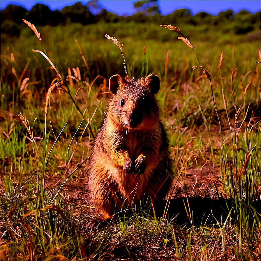 Quokka In Grassland Png 86