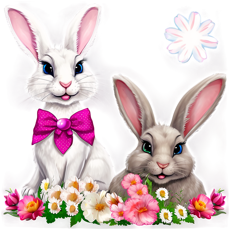 Rabbit With Flowers Png 05062024