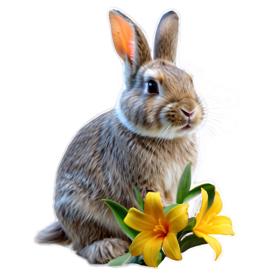 Rabbit With Flowers Png 28