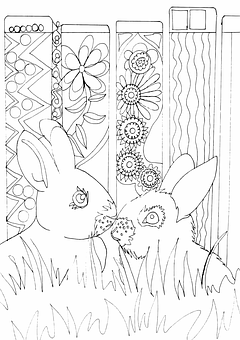 Rabbits Coloring Page