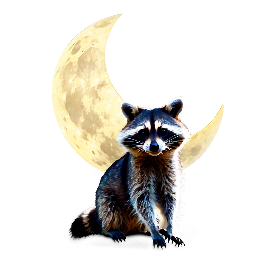 Raccoon And Moon Png 24