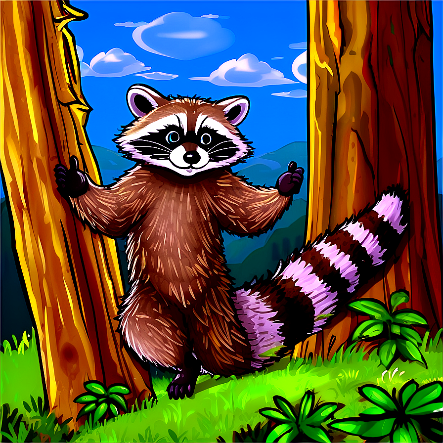 Raccoon Climbing Tree Png 67