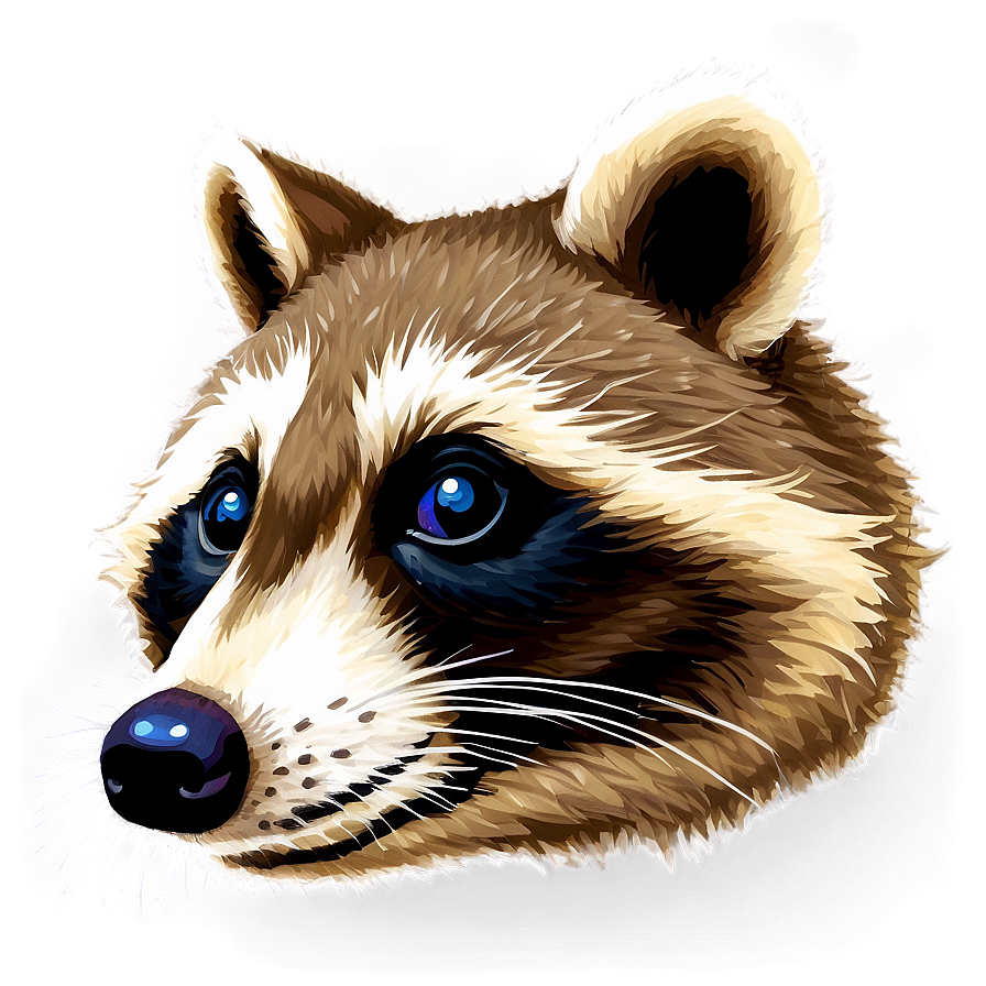 Raccoon Face Closeup Png Yyq