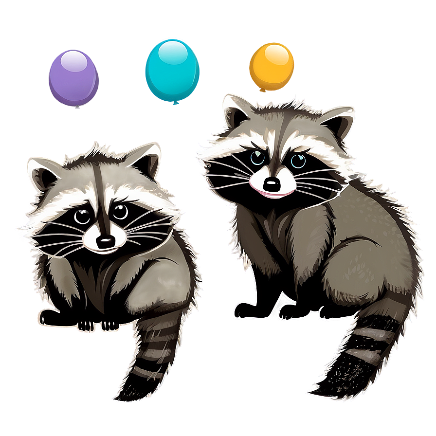 Raccoon Family Illustration Png Xud