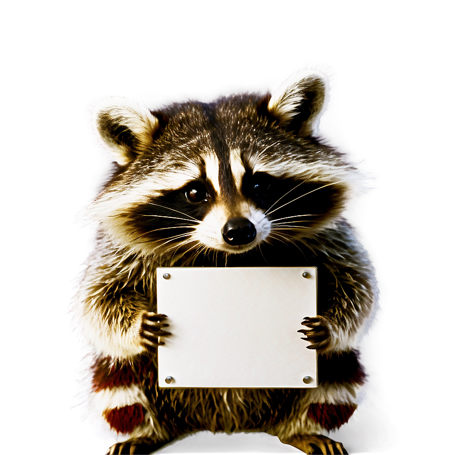 Raccoon Holding Sign Png 43