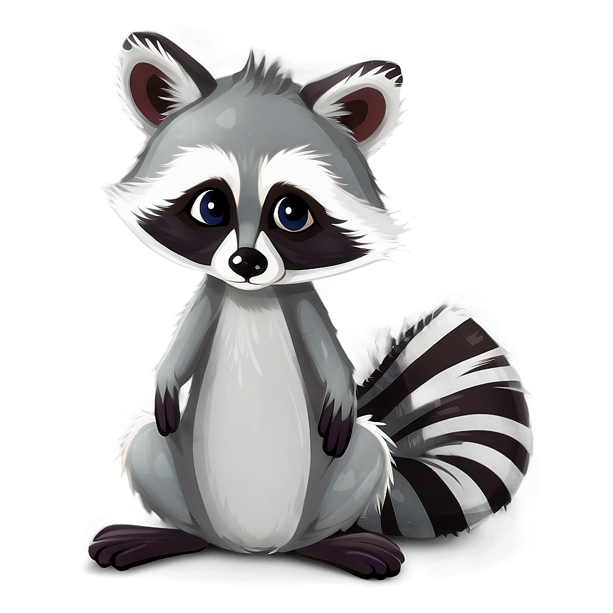 Raccoon In Cartoon Style Png Dsb