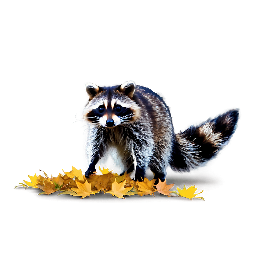 Raccoon Playing With Leaves Png 15