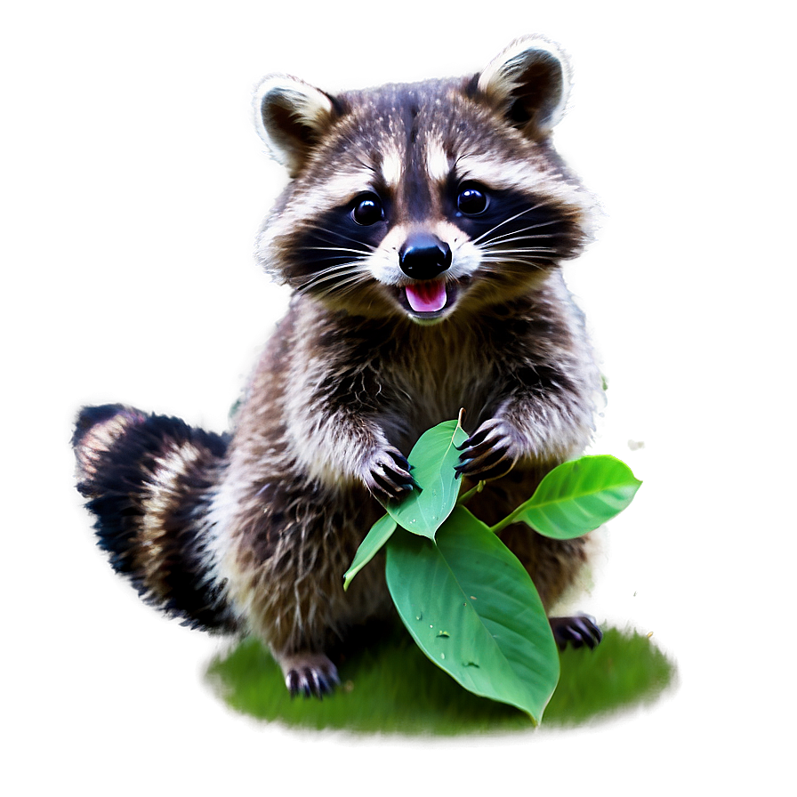 Raccoon Playing With Leaves Png 45