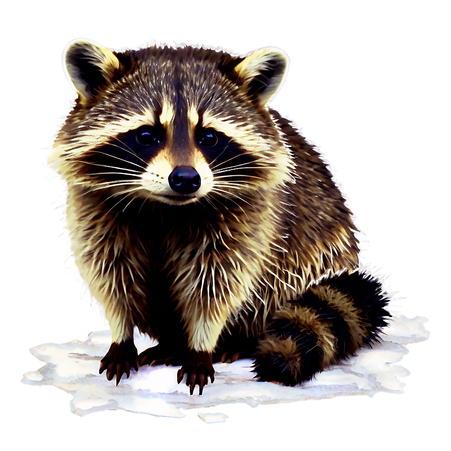 Raccoon Winter Scene Png 05232024