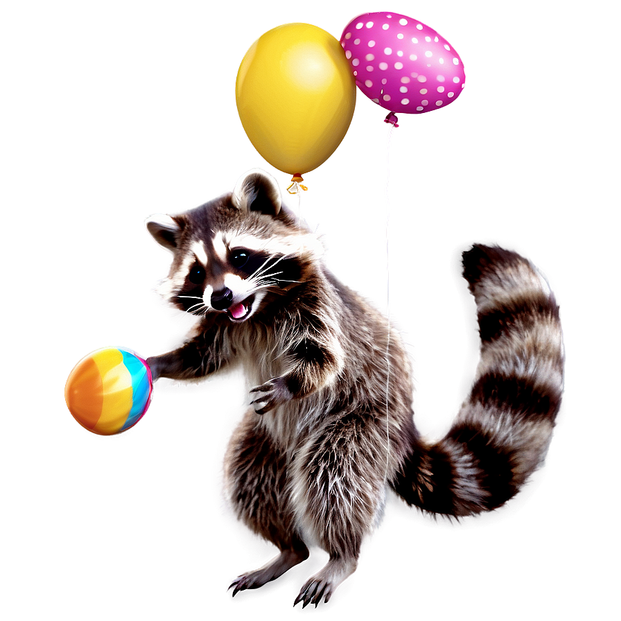 Raccoon With Balloon Png Kqn81