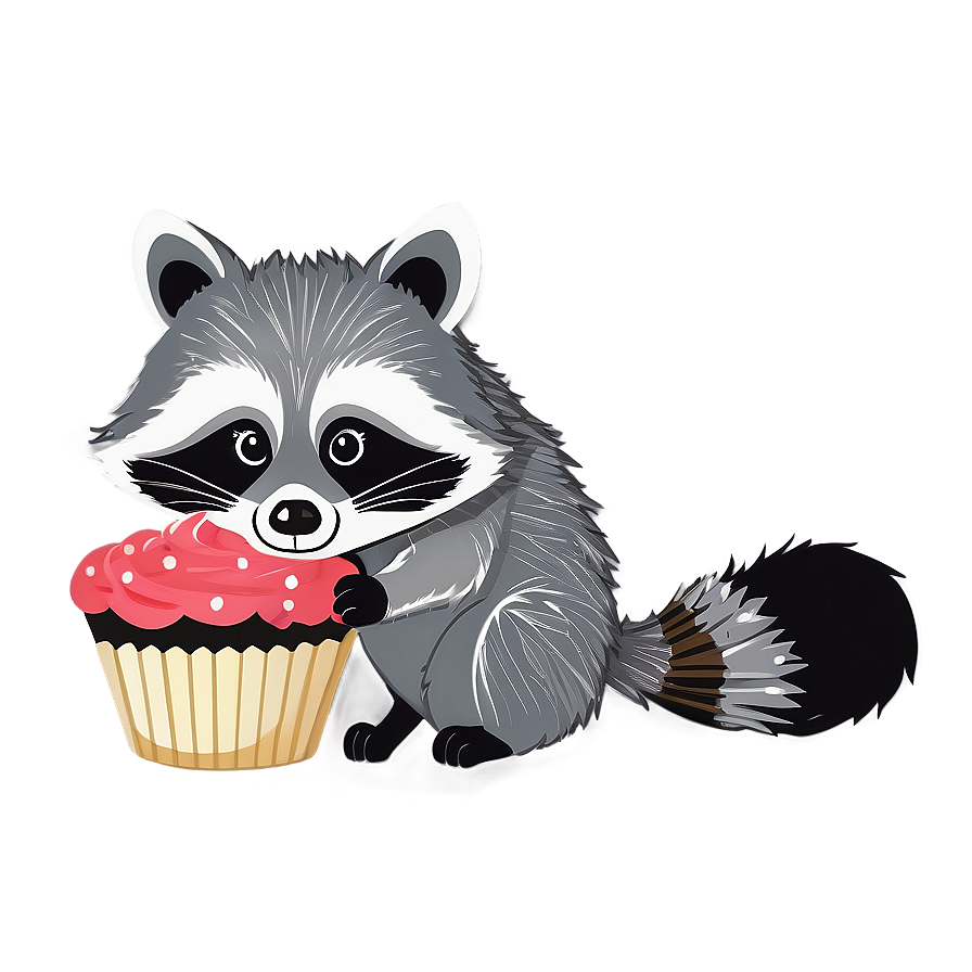 Raccoon With Cupcake Png 05232024