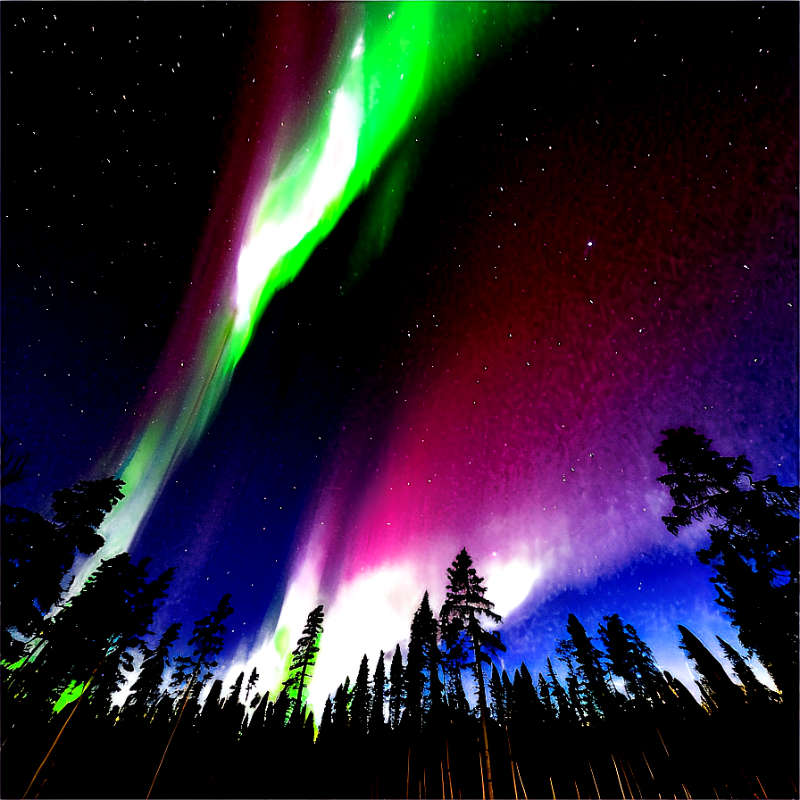 Radiant Aurora Above Treetops Png Ogy21