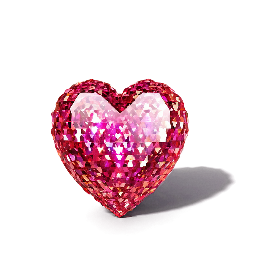 Radiant Glitter Heart Png 06272024