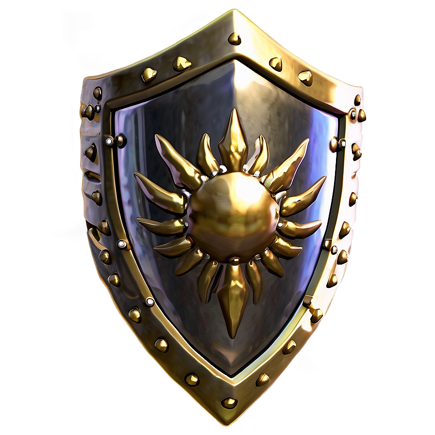 Radiant Gold Shield Png 06282024