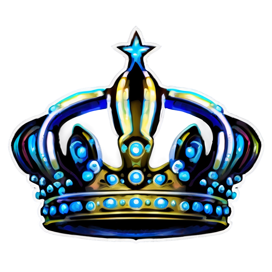 Radiant Neon Crown Emblem Png Avg