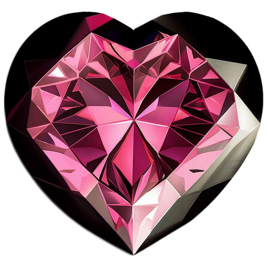 Radiant Pink Heart Diamond Graphic Png 06282024