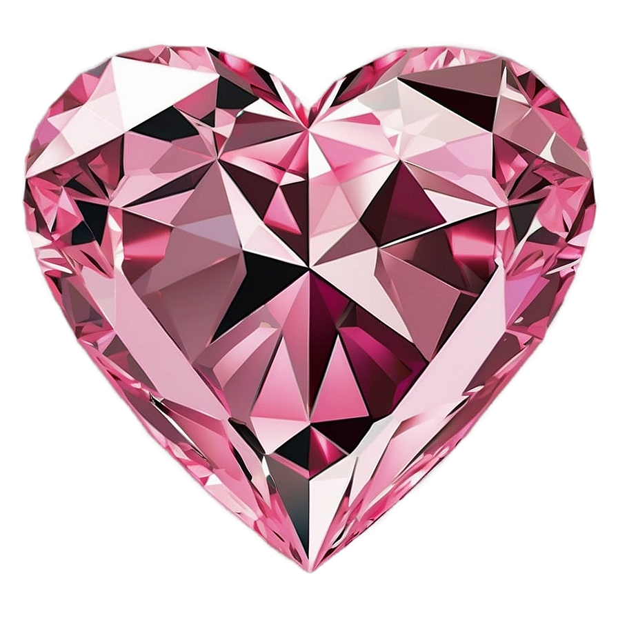 Radiant Pink Heart Diamond Graphic Png Qtg