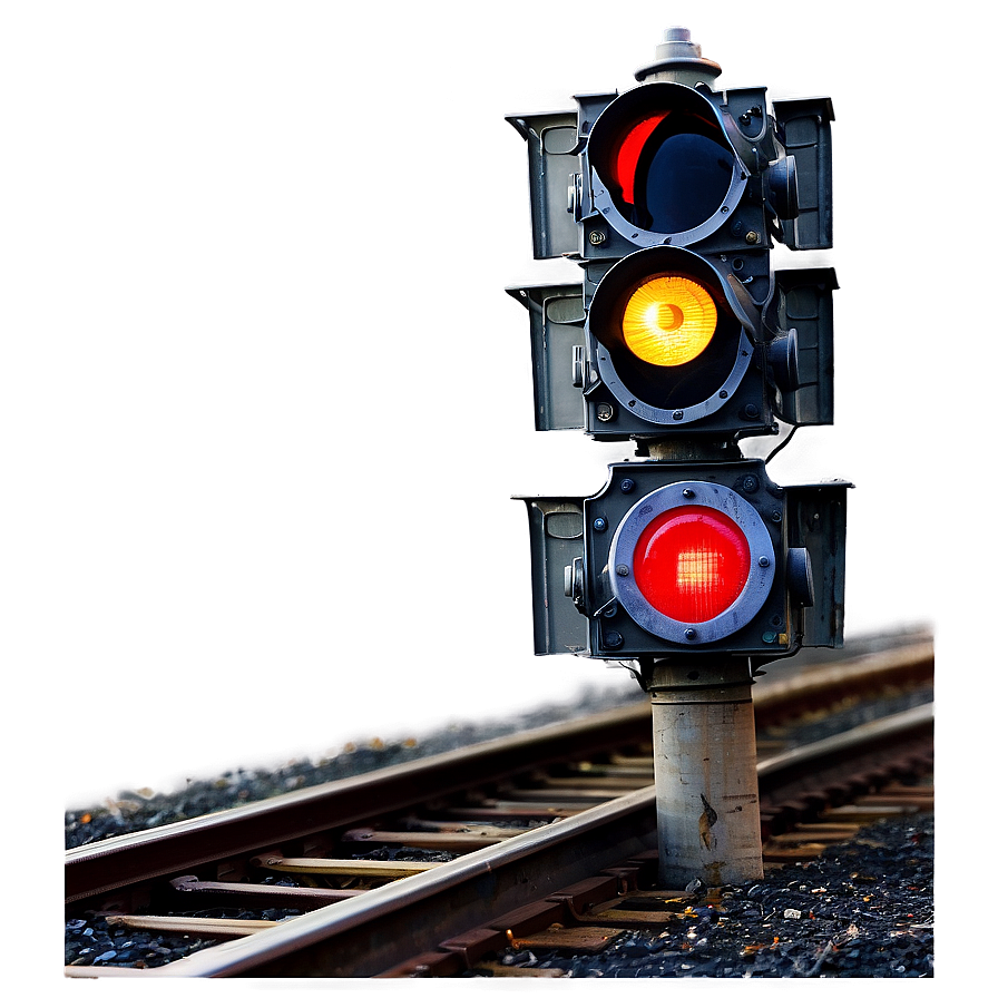 Railroad Tracks And Signal Lights Png Jci