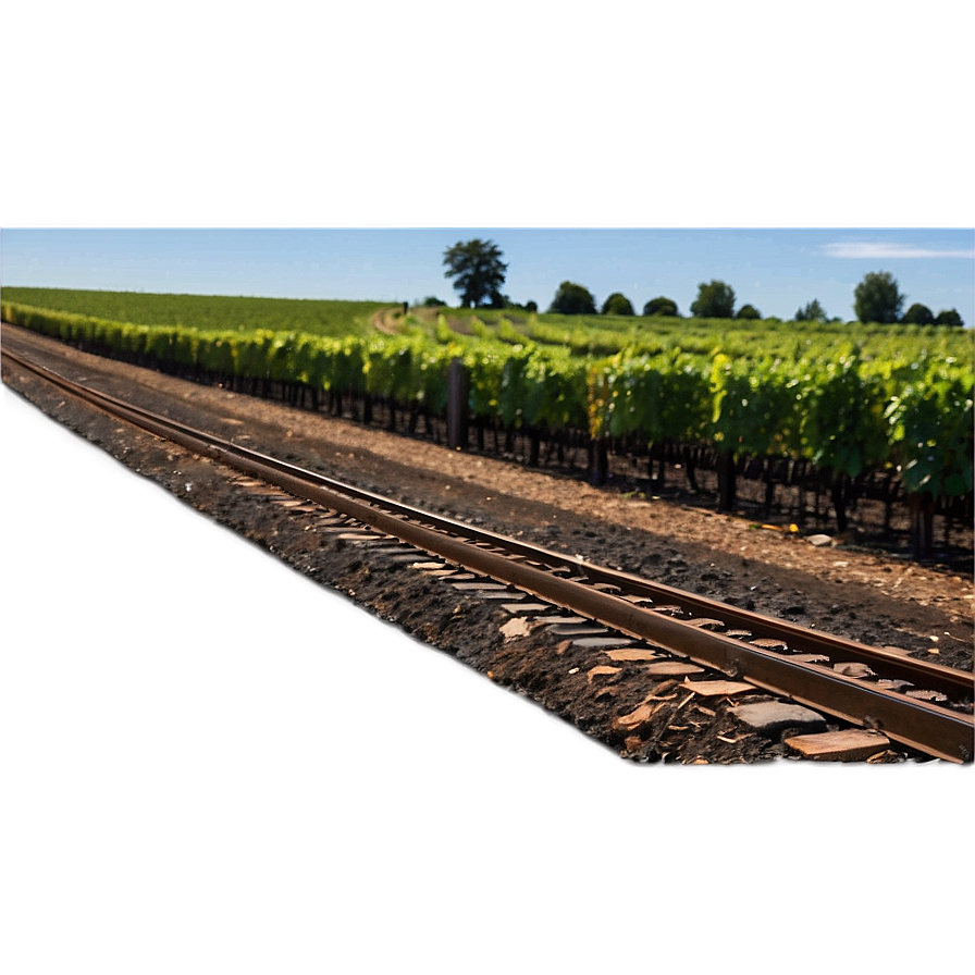 Railroad Tracks Through Vineyard Png Pxu