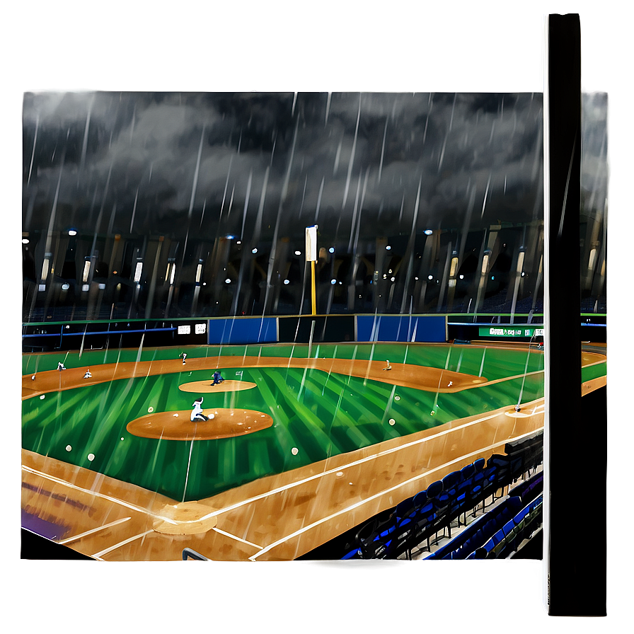 Rain Delay Baseball Stadium Scene Png 59