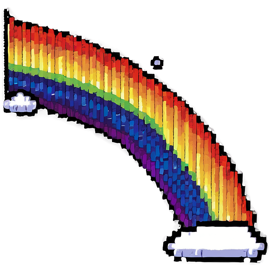 Rainbow 8-bit Pixel Art Png 04292024