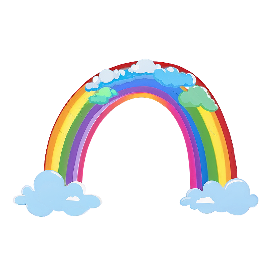 Rainbow Arc With Clouds Png Mqn