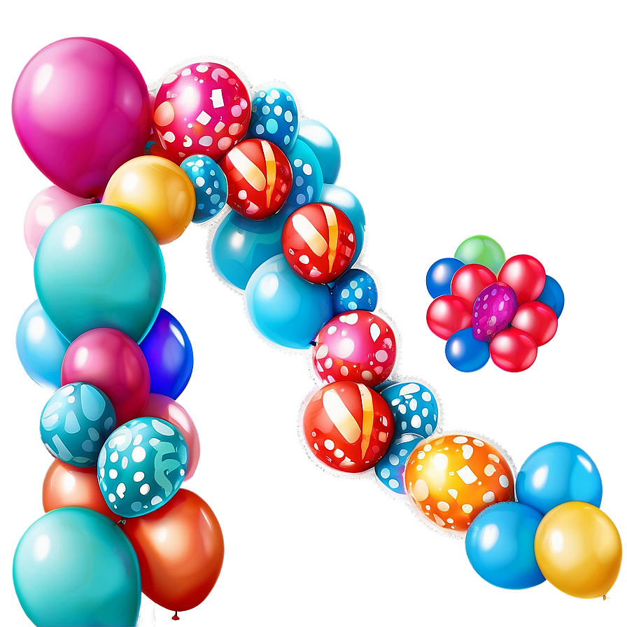 Rainbow Balloon Garland Setup Png 51