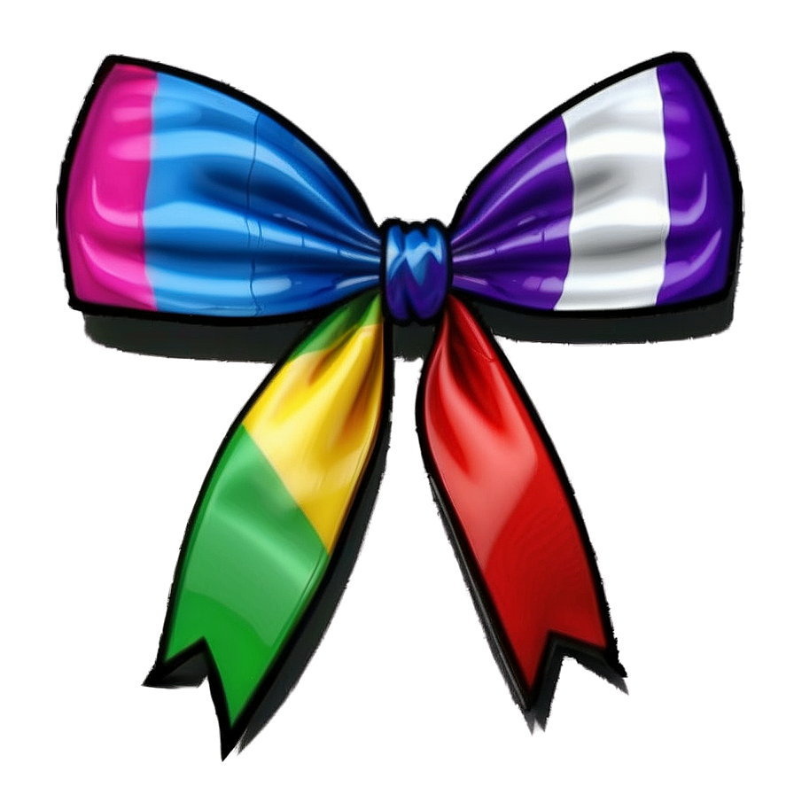 Rainbow Cheer Bow Png 14