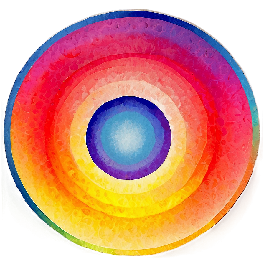 Rainbow Circle Abstract Painting Png 90