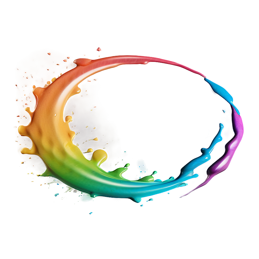 Rainbow Circle Ink Splash Png Knv45