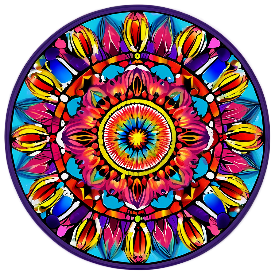 Rainbow Circle Mandala Design Png 69