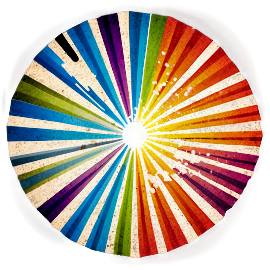 Rainbow Circle Retro Sunburst Png 06262024