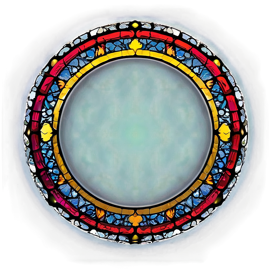 Rainbow Circle Stained Glass Effect Png Coq9