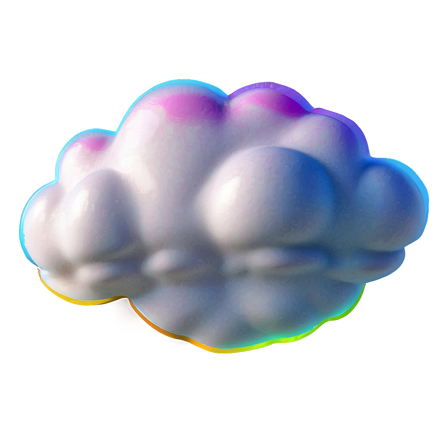 Rainbow Cloud Emoji Png 06272024