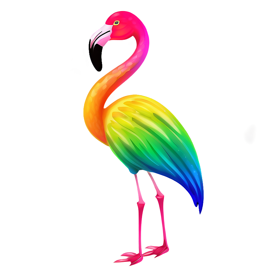 Rainbow-colored Flamingo Png 41