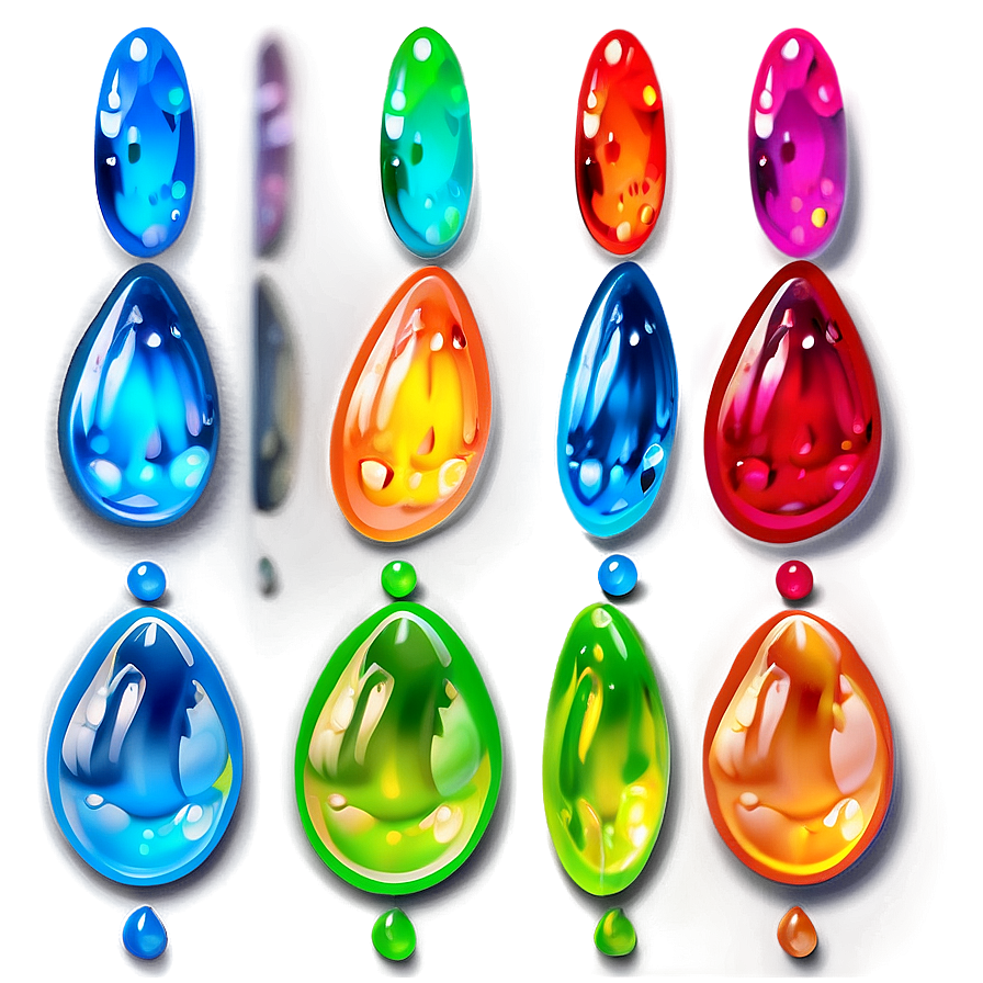 Rainbow Drops Effect Png Aeg61