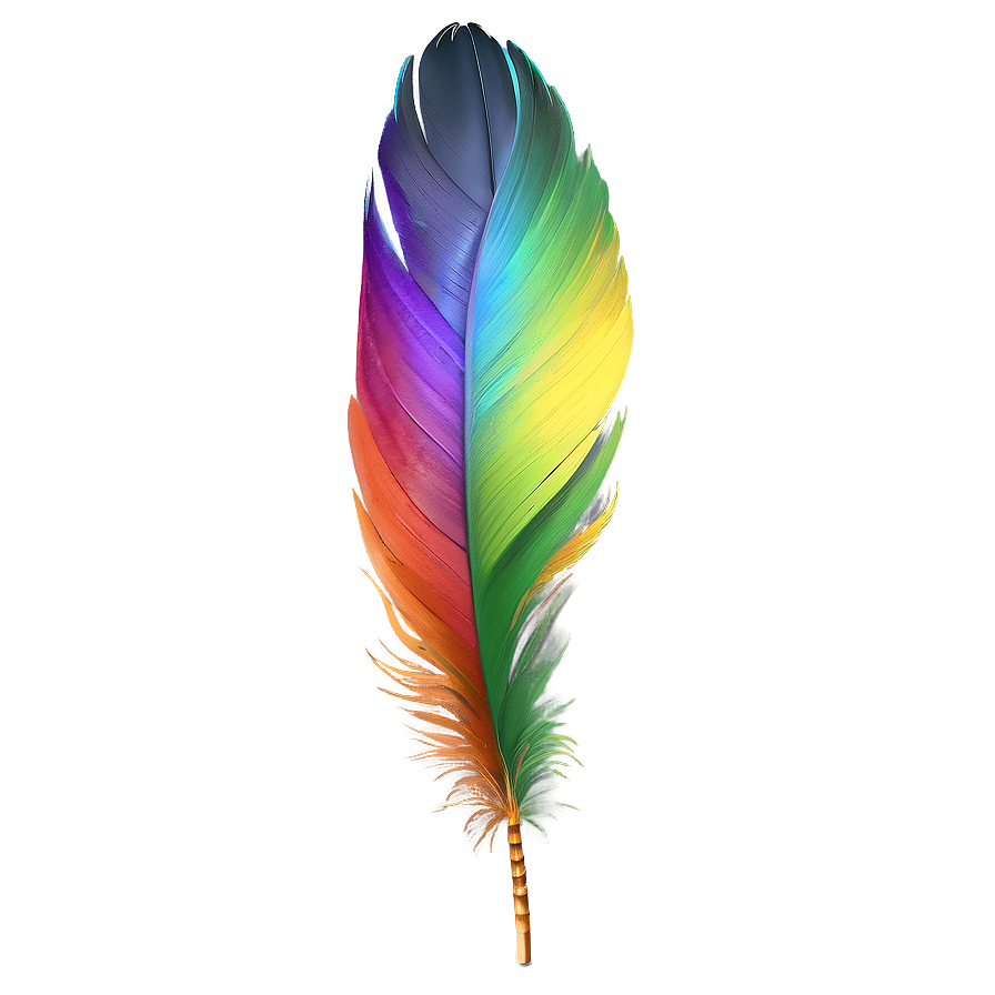 Rainbow Feather Plume Png 04292024