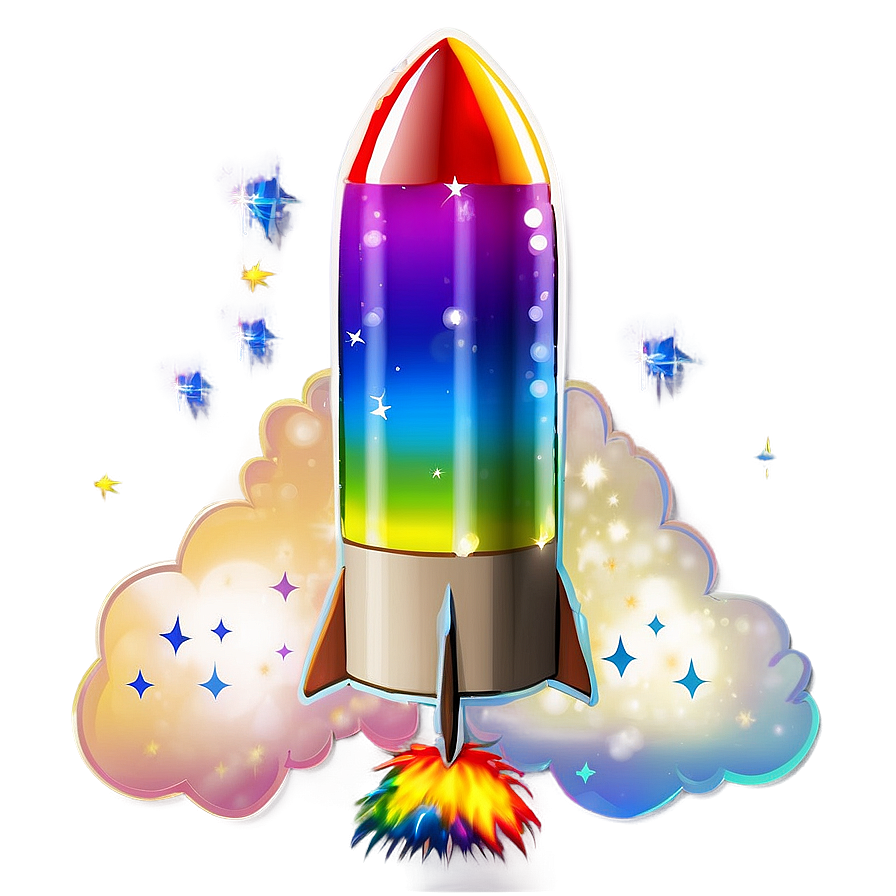 Rainbow Firework Rocket Png 06212024