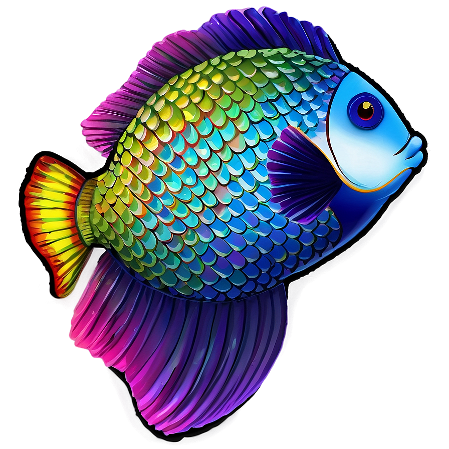 Rainbow Fish Scale Pattern Png Gcd