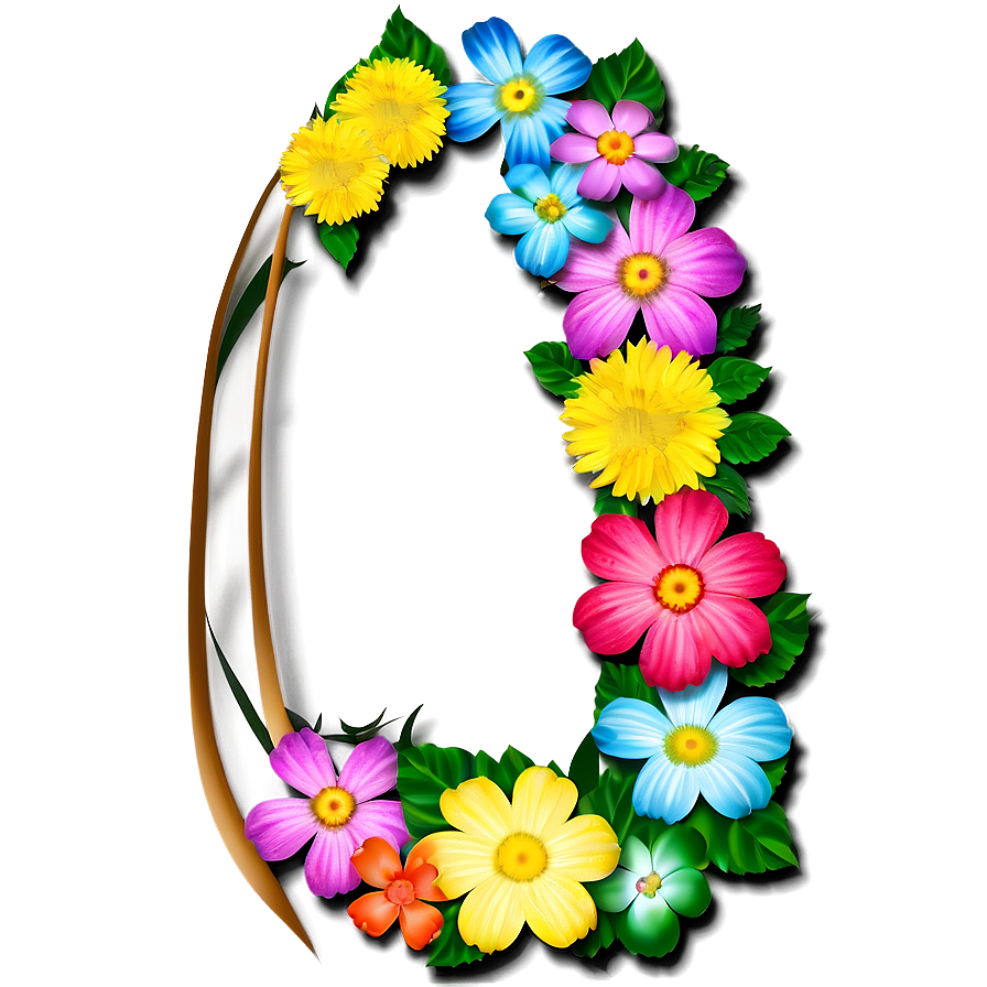 Rainbow Flower Frame Png 05252024